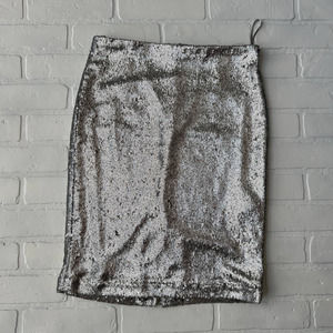 White House Black Market Women's Sliver Sequin Stretch Pencil Skirt- sz 4